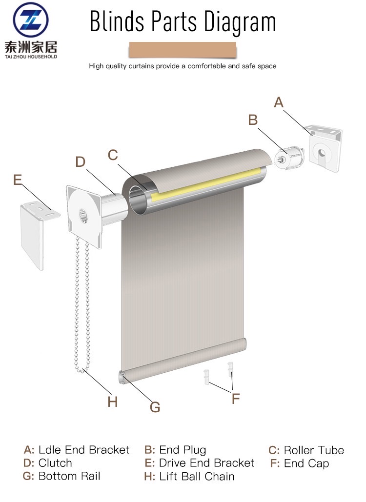 Cortina enrollable manual de filtrado de luz para interior